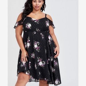 Black Floral Chiffon Dress from TORRID NWOT